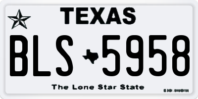 TX license plate BLS5958