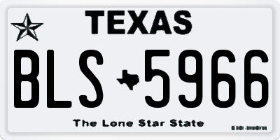 TX license plate BLS5966