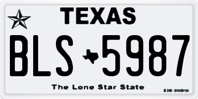 TX license plate BLS5987