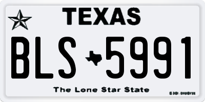 TX license plate BLS5991