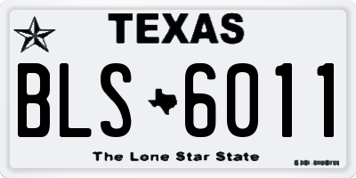 TX license plate BLS6011