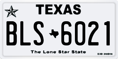 TX license plate BLS6021