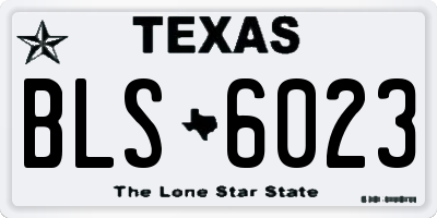 TX license plate BLS6023