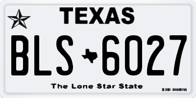 TX license plate BLS6027