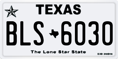 TX license plate BLS6030
