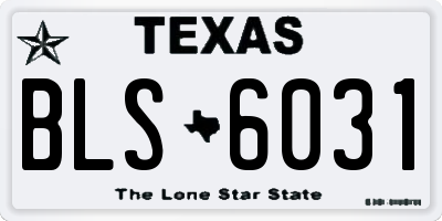 TX license plate BLS6031
