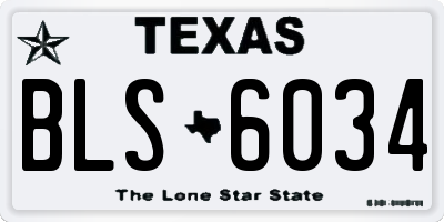 TX license plate BLS6034
