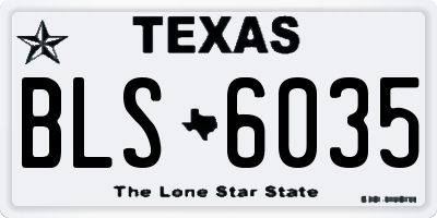 TX license plate BLS6035
