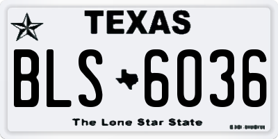 TX license plate BLS6036