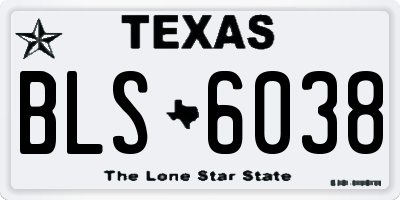 TX license plate BLS6038