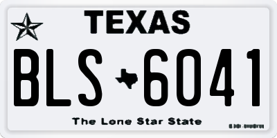 TX license plate BLS6041