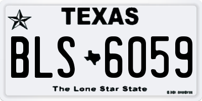 TX license plate BLS6059