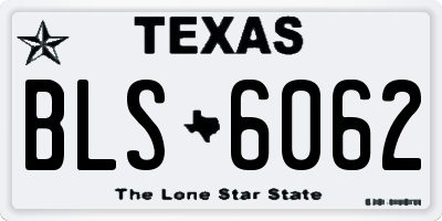 TX license plate BLS6062
