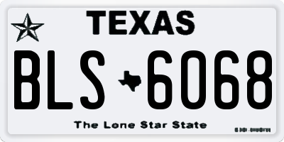 TX license plate BLS6068