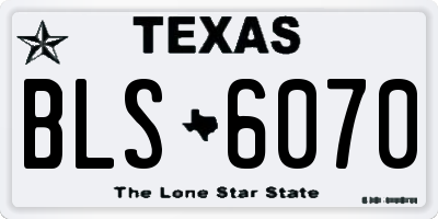 TX license plate BLS6070
