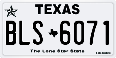 TX license plate BLS6071