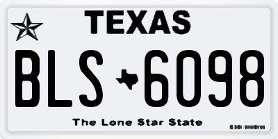 TX license plate BLS6098