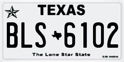 TX license plate BLS6102