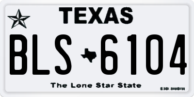 TX license plate BLS6104