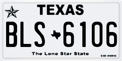 TX license plate BLS6106
