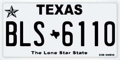 TX license plate BLS6110