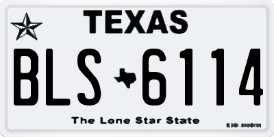 TX license plate BLS6114