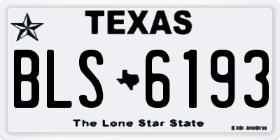 TX license plate BLS6193