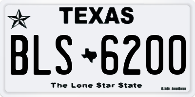 TX license plate BLS6200
