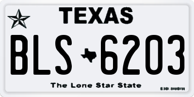 TX license plate BLS6203