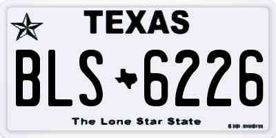 TX license plate BLS6226