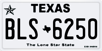 TX license plate BLS6250