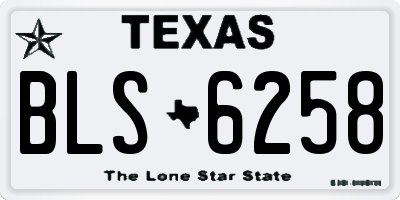 TX license plate BLS6258