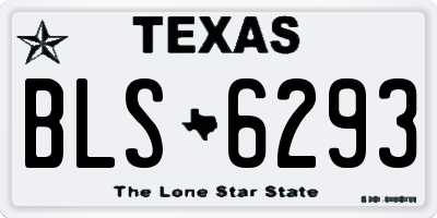 TX license plate BLS6293