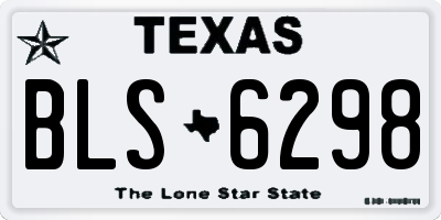 TX license plate BLS6298