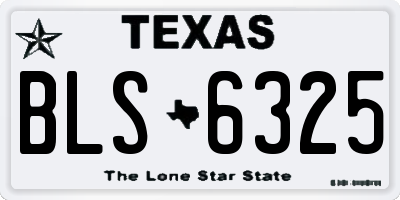 TX license plate BLS6325