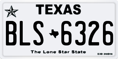 TX license plate BLS6326
