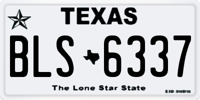 TX license plate BLS6337