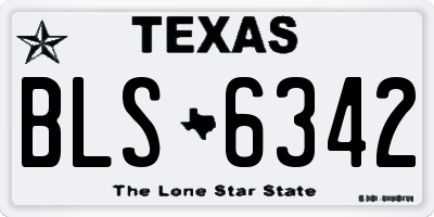 TX license plate BLS6342