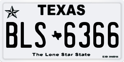 TX license plate BLS6366