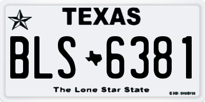 TX license plate BLS6381