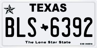 TX license plate BLS6392