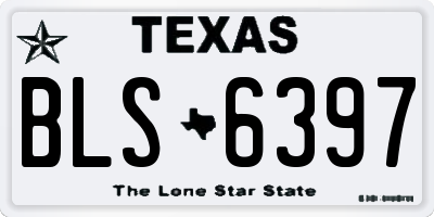 TX license plate BLS6397