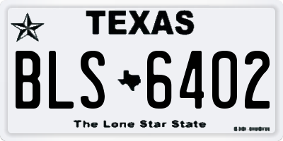 TX license plate BLS6402