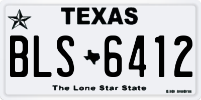 TX license plate BLS6412