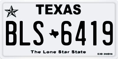 TX license plate BLS6419