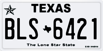 TX license plate BLS6421