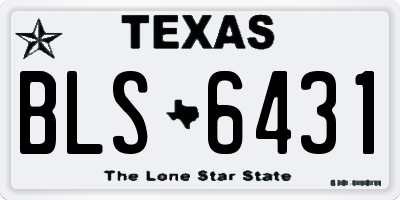 TX license plate BLS6431