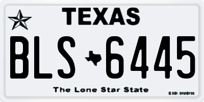 TX license plate BLS6445