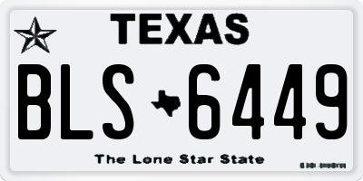 TX license plate BLS6449