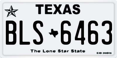 TX license plate BLS6463